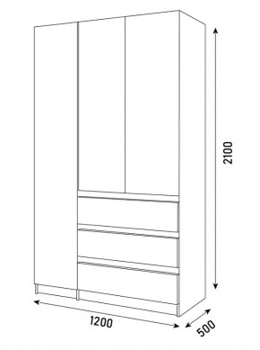 ПАРУС Шкаф 3-х ств. 1200 в Губкинском - gubkinskiy.mebel24.online | фото 3