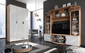 Пенал Виста (Белый глянец/Дуб крафт) в Губкинском - gubkinskiy.mebel24.online | фото 3