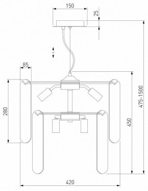 Подвесная люстра Eurosvet Claire 60170/8 золото в Губкинском - gubkinskiy.mebel24.online | фото 5
