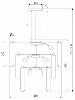 Подвесная люстра Eurosvet Claire 60171 золото в Губкинском - gubkinskiy.mebel24.online | фото 5