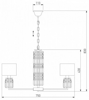 Подвесная люстра Eurosvet Zaffiro 10099/8 хром/прозрачный хрусталь Strotskis (новый абажур) в Губкинском - gubkinskiy.mebel24.online | фото 5