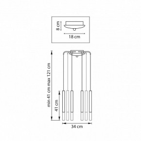 Подвесная люстра Lightstar Tubo L8T747133 в Губкинском - gubkinskiy.mebel24.online | фото 3