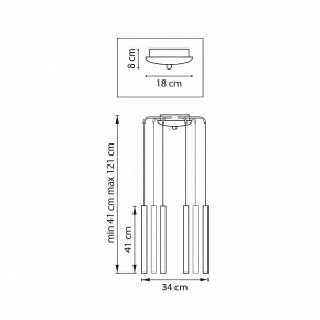 Подвесная люстра Lightstar Tubo L8T747243 в Губкинском - gubkinskiy.mebel24.online | фото 3