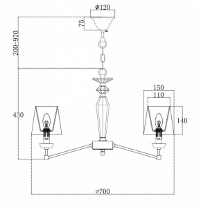 Подвесная люстра Maytoni Beira MOD064PL-06N в Губкинском - gubkinskiy.mebel24.online | фото 2