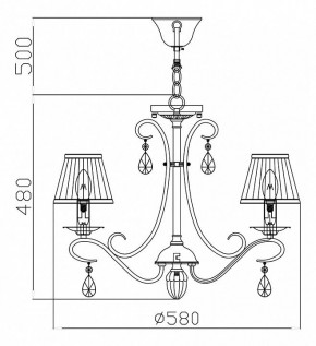 Подвесная люстра Maytoni Brionia ARM172-05-G в Губкинском - gubkinskiy.mebel24.online | фото 5