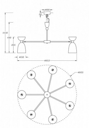 Подвесная люстра Maytoni Cloches MOD113PL-07W в Губкинском - gubkinskiy.mebel24.online | фото 4