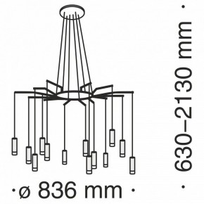 Подвесная люстра Maytoni Davida MOD035PL-12B в Губкинском - gubkinskiy.mebel24.online | фото 6