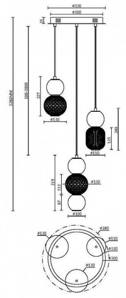 Подвесная люстра Maytoni Drop MOD273PL-L33G3K в Губкинском - gubkinskiy.mebel24.online | фото 2