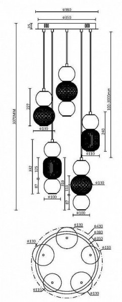 Подвесная люстра Maytoni Drop MOD273PL-L80CH3K в Губкинском - gubkinskiy.mebel24.online | фото 3