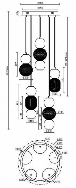 Подвесная люстра Maytoni Drop MOD273PL-L80G3K в Губкинском - gubkinskiy.mebel24.online | фото 2