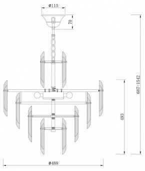 Подвесная люстра Maytoni Flare DIA200PL-06G в Губкинском - gubkinskiy.mebel24.online | фото 7