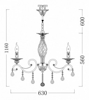 Подвесная люстра Maytoni Grace ARM247-06-G в Губкинском - gubkinskiy.mebel24.online | фото 3