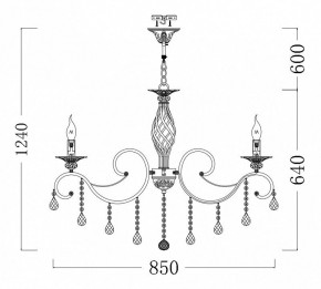 Подвесная люстра Maytoni Grace ARM247-10-G в Губкинском - gubkinskiy.mebel24.online | фото 7