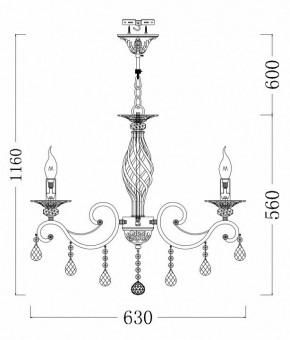 Подвесная люстра Maytoni Grace RC247-PL-06-R в Губкинском - gubkinskiy.mebel24.online | фото 5