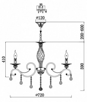 Подвесная люстра Maytoni Grace RC247-PL-08-R в Губкинском - gubkinskiy.mebel24.online | фото 3