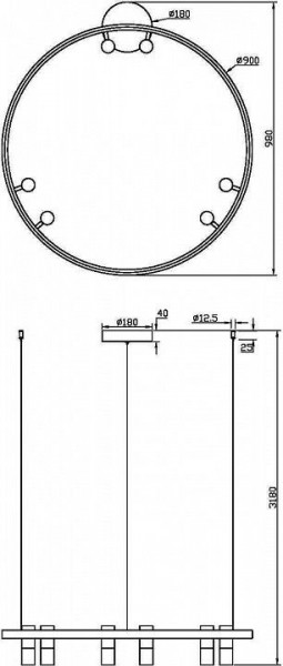 Подвесная люстра Maytoni Halo MOD102PL-L42BK в Губкинском - gubkinskiy.mebel24.online | фото 4
