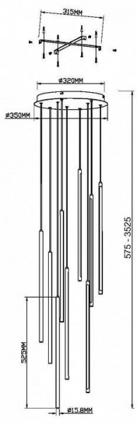 Подвесная люстра Maytoni Light stick MOD236PL-L54BS3K в Губкинском - gubkinskiy.mebel24.online | фото 6