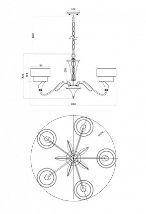 Подвесная люстра Maytoni Lillian H311-05-G в Губкинском - gubkinskiy.mebel24.online | фото 6