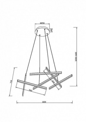 Подвесная люстра Maytoni Line MOD016PL-L80GK в Губкинском - gubkinskiy.mebel24.online | фото 4