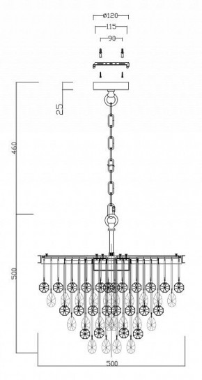 Подвесная люстра Maytoni Linn MOD091PL-05G в Губкинском - gubkinskiy.mebel24.online | фото 5