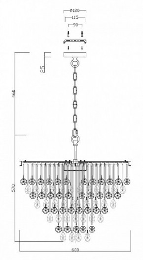 Подвесная люстра Maytoni Linn MOD091PL-07CH в Губкинском - gubkinskiy.mebel24.online | фото 4
