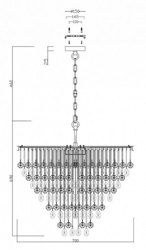 Подвесная люстра Maytoni Linn MOD091PL-09CH в Губкинском - gubkinskiy.mebel24.online | фото 3