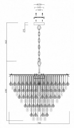 Подвесная люстра Maytoni Linn MOD091PL-09G в Губкинском - gubkinskiy.mebel24.online | фото 4