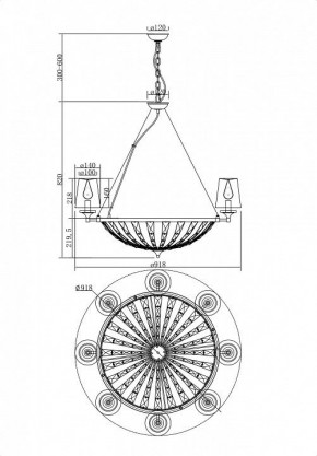 Подвесная люстра Maytoni Pantheon H021PL-08CH в Губкинском - gubkinskiy.mebel24.online | фото 4