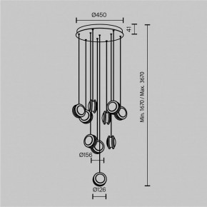 Подвесная люстра Maytoni Pharao MOD361PL-L41BS3K в Губкинском - gubkinskiy.mebel24.online | фото 4