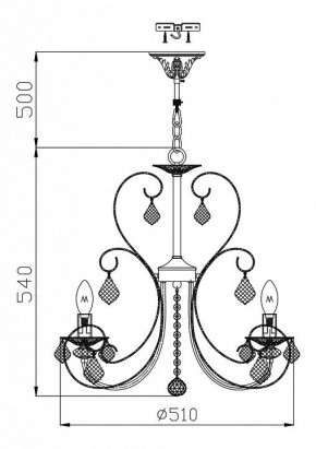 Подвесная люстра Maytoni Princess ARM270-05-R в Губкинском - gubkinskiy.mebel24.online | фото