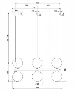 Подвесная люстра Maytoni Ring MOD013PL-06B в Губкинском - gubkinskiy.mebel24.online | фото 4