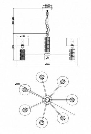 Подвесная люстра Maytoni Talento DIA008PL-07CH в Губкинском - gubkinskiy.mebel24.online | фото 8