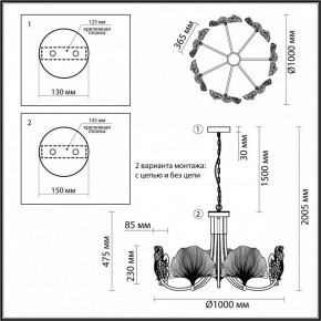 Подвесная люстра Odeon Light Ventaglio 4870/7 в Губкинском - gubkinskiy.mebel24.online | фото 6
