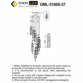 Подвесная люстра Omnilux Vepri OML-51806-37 в Губкинском - gubkinskiy.mebel24.online | фото 9