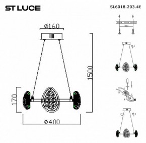 Подвесная люстра ST-Luce Enigma SL6018.203.48 в Губкинском - gubkinskiy.mebel24.online | фото 4