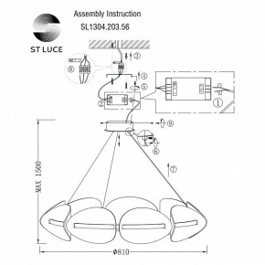 Подвесная люстра ST-Luce Etoile SL1304.203.56 в Губкинском - gubkinskiy.mebel24.online | фото 6