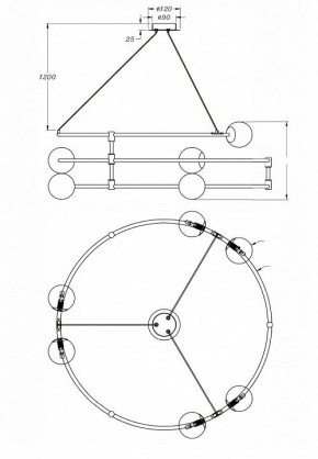 Подвесной светильник Maytoni Balance MOD317PL-06B в Губкинском - gubkinskiy.mebel24.online | фото 3