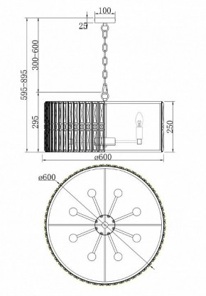 Подвесной светильник Maytoni Facet MOD094PL-08CH в Губкинском - gubkinskiy.mebel24.online | фото 3