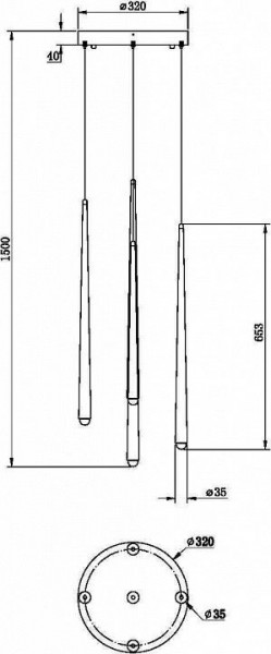 Подвесной светильник Maytoni Halo MOD132PL-L30BSK в Губкинском - gubkinskiy.mebel24.online | фото 2