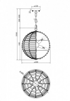 Подвесной светильник Maytoni Palla MOD092PL-06CH в Губкинском - gubkinskiy.mebel24.online | фото 3