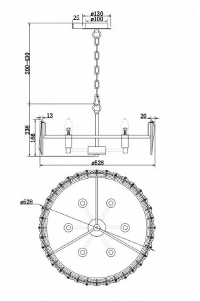 Подвесной светильник Maytoni Puntes MOD043PL-06CH в Губкинском - gubkinskiy.mebel24.online | фото 5