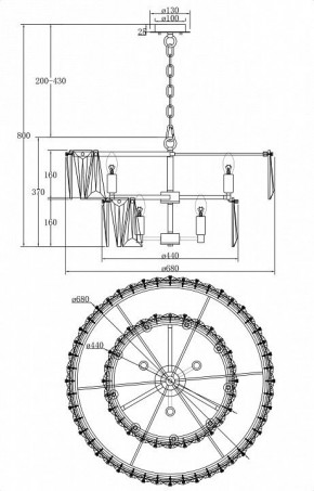 Подвесной светильник Maytoni Puntes MOD043PL-12CH в Губкинском - gubkinskiy.mebel24.online | фото 3