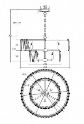 Подвесной светильник Maytoni Puntes MOD043PL-12G в Губкинском - gubkinskiy.mebel24.online | фото 5