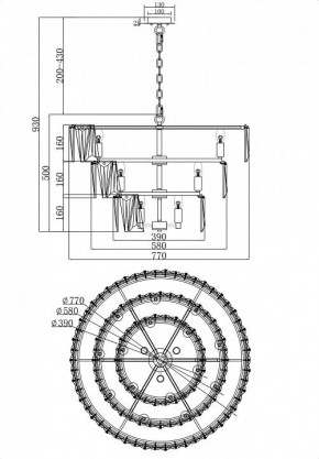 Подвесной светильник Maytoni Puntes MOD043PL-18CH в Губкинском - gubkinskiy.mebel24.online | фото 4