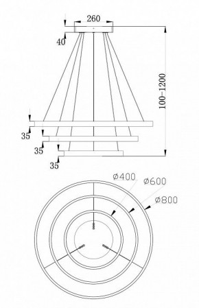 Подвесной светильник Maytoni Rim MOD058PL-L100W4K в Губкинском - gubkinskiy.mebel24.online | фото 6