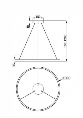 Подвесной светильник Maytoni Rim MOD058PL-L42BK в Губкинском - gubkinskiy.mebel24.online | фото 3