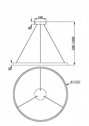 Подвесной светильник Maytoni Rim MOD058PL-L54BK в Губкинском - gubkinskiy.mebel24.online | фото 4