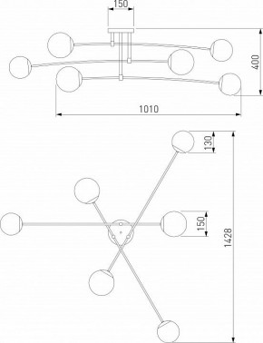 Потолочная люстра Eurosvet Netz 30181/6 латунь в Губкинском - gubkinskiy.mebel24.online | фото 3