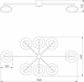Потолочная люстра Eurosvet Opaline 70220/8 черный в Губкинском - gubkinskiy.mebel24.online | фото 2