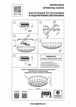 Потолочная люстра Lightstar Siena 720402 в Губкинском - gubkinskiy.mebel24.online | фото 2